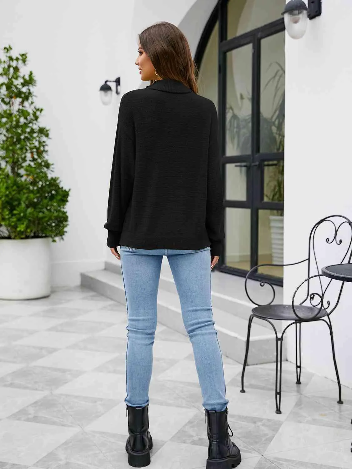 Winter Is Coming Ribbed Knit Turtleneck Sweater