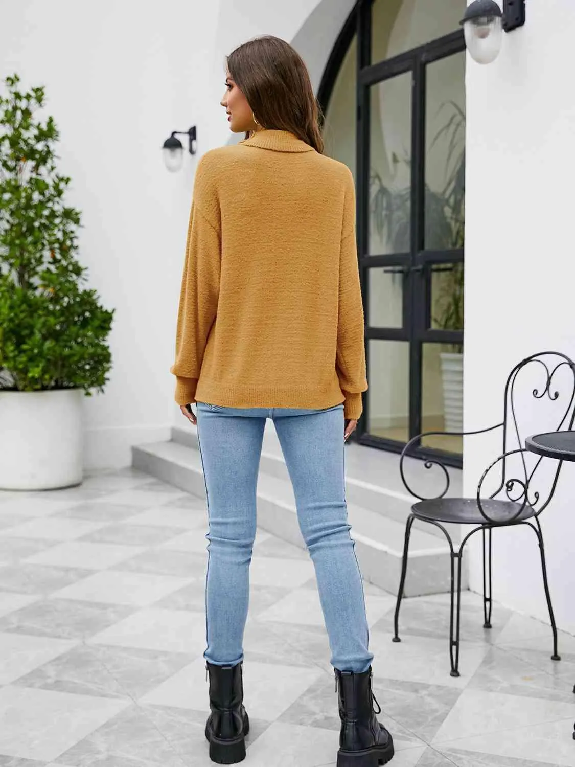 Winter Is Coming Ribbed Knit Turtleneck Sweater