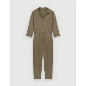 Women Straight-Leg Jumpsuit - Khaki