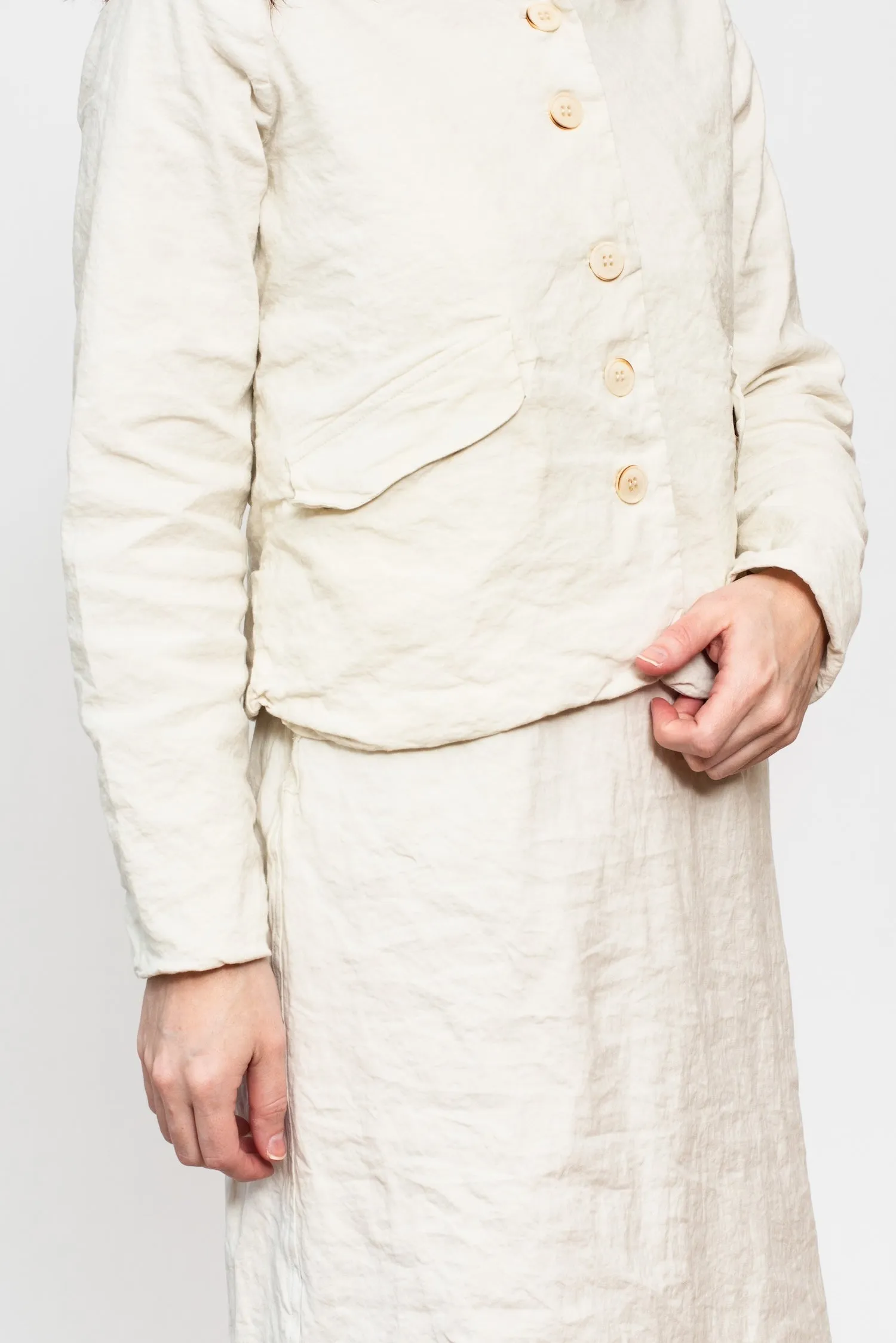 Wrinkled Jacket-Chalk