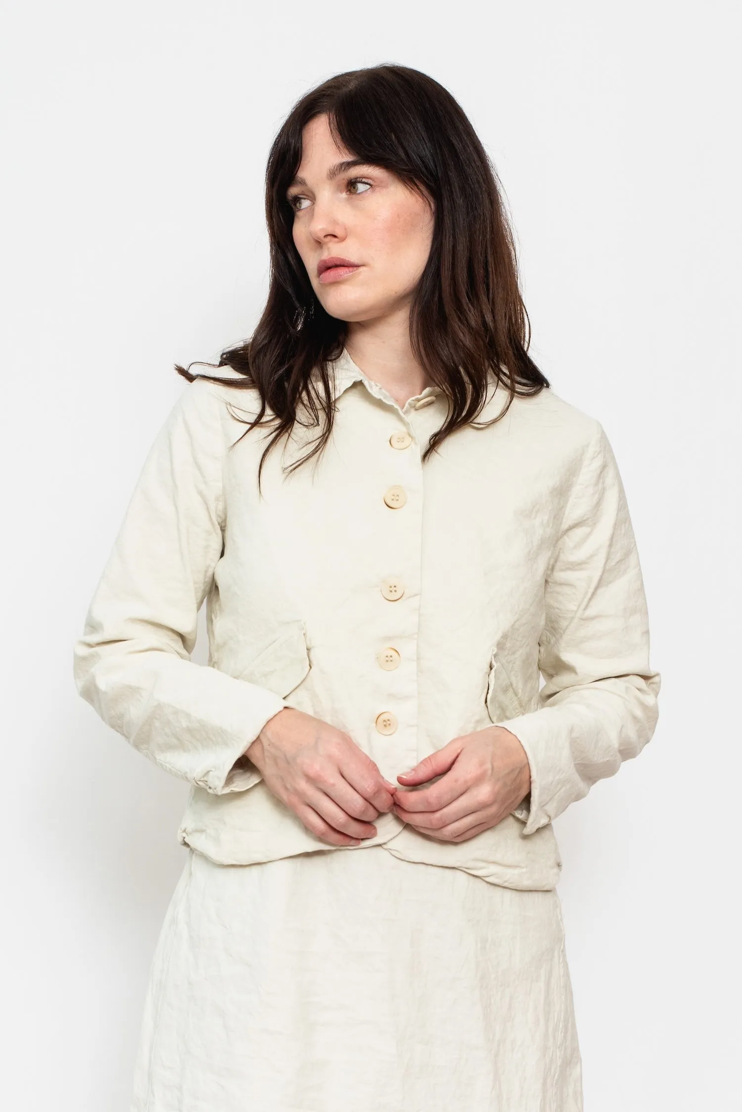 Wrinkled Jacket-Chalk