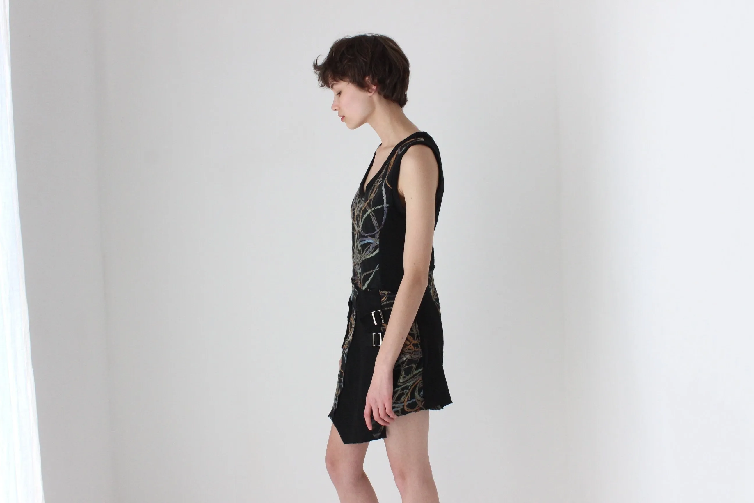 Y2K Unusual Woven 3D Yarn Knit Mini Dress