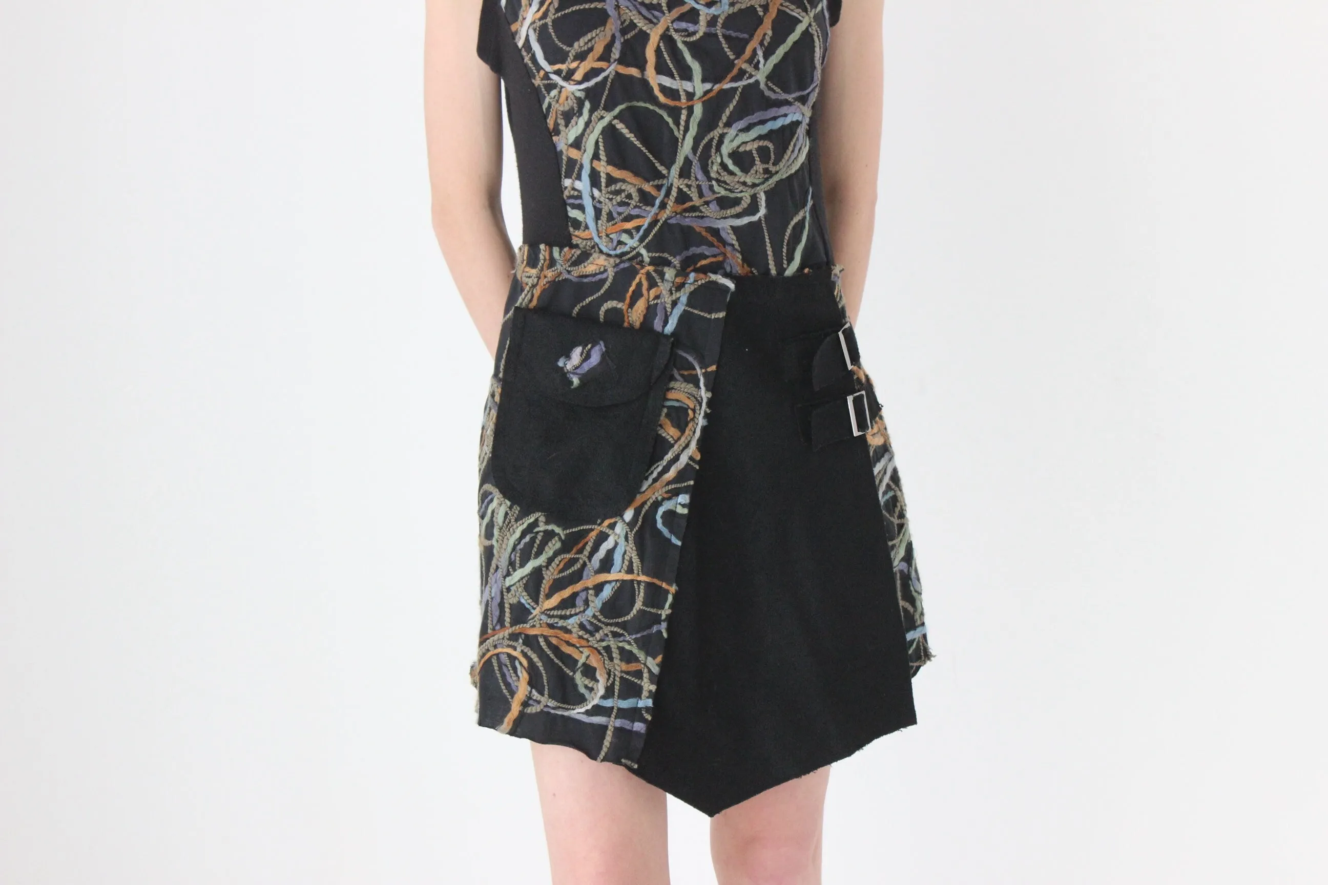 Y2K Unusual Woven 3D Yarn Knit Mini Dress